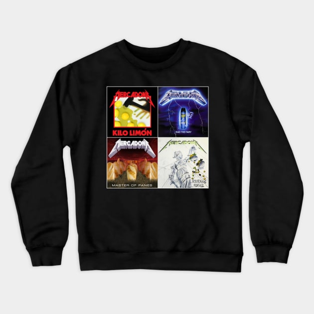 Groceries & Metal mix Crewneck Sweatshirt by thejuanandonly